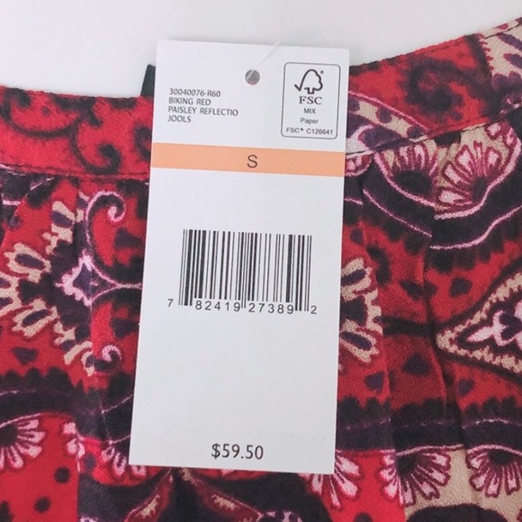 Nine West Top Medallion Peasant Paisley Reflection Jools Blouse Sz S NWT $59.50 - Picture 6 of 7